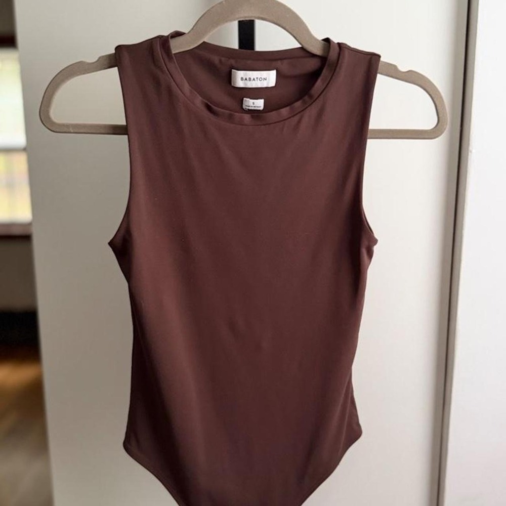 Aritzia Babaton Contour Bodysuit - Size Small - Coffee Bean / Brown